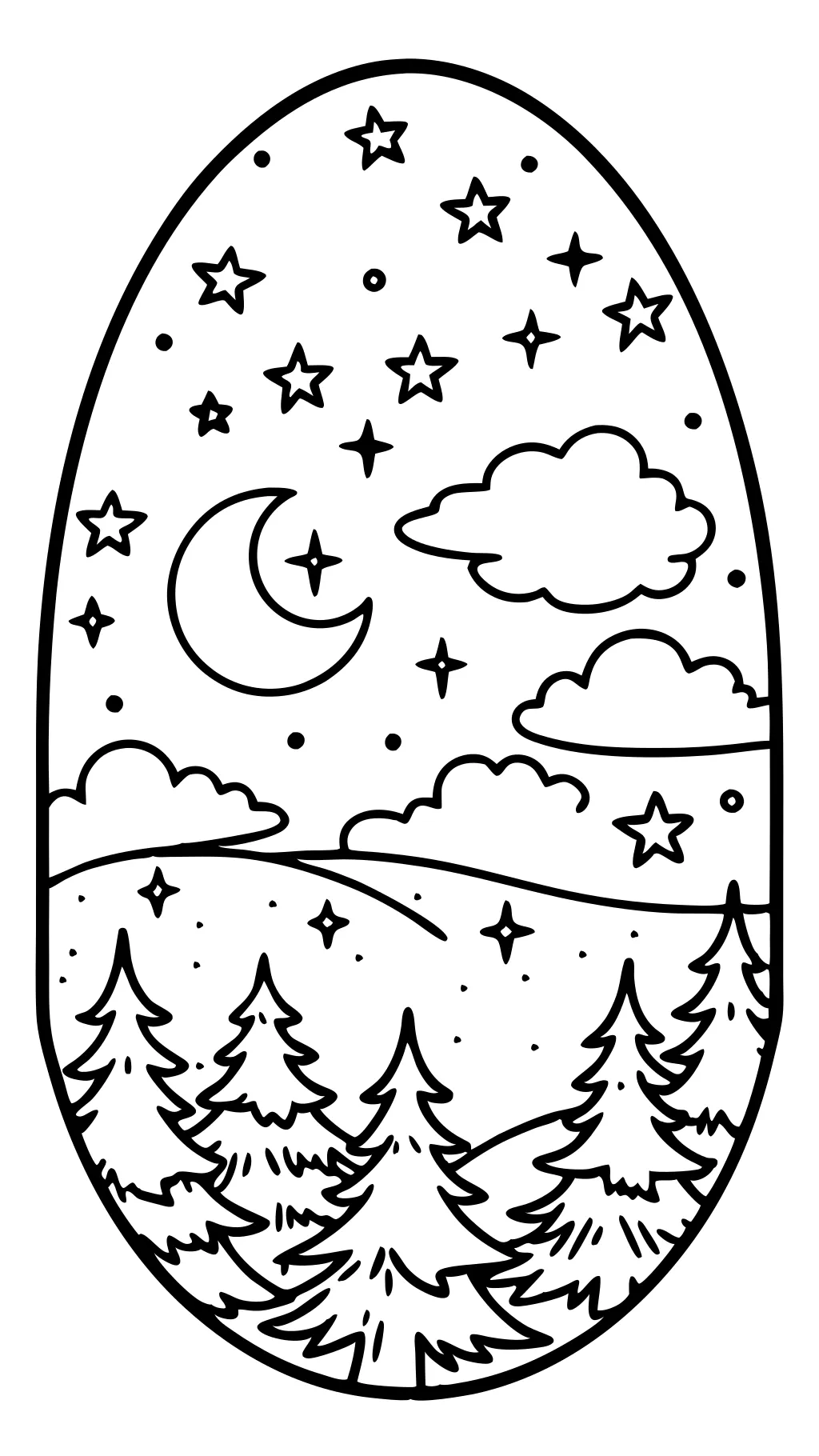 night sky coloring page